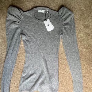 Long Sleeve Puff Shoulder Sweater
